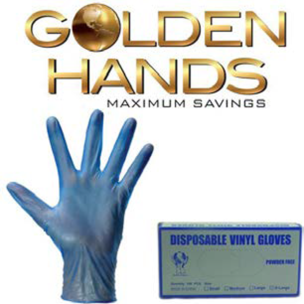 GOLDEN HANDS BLUE VINYL POWDER-FREE