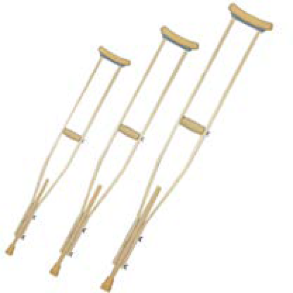 WOODEN UNDERARM CRUTCHES